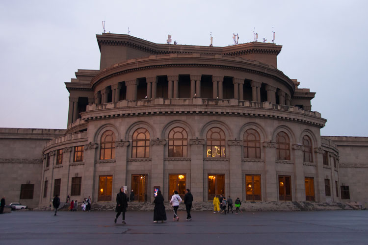 Armenian-opera-theater-at-sunset