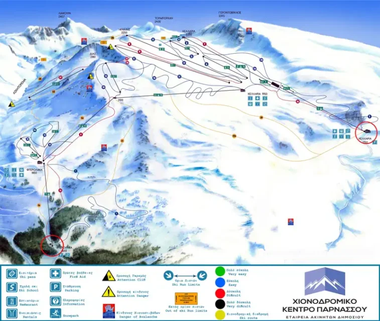 mapa esqui mont parnaso