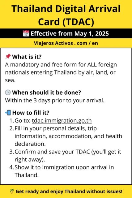 TDAC Thailand arrival card