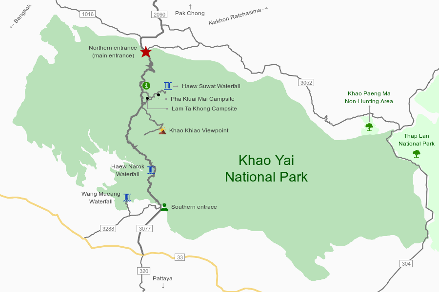 khao-yai-national-park - mapa